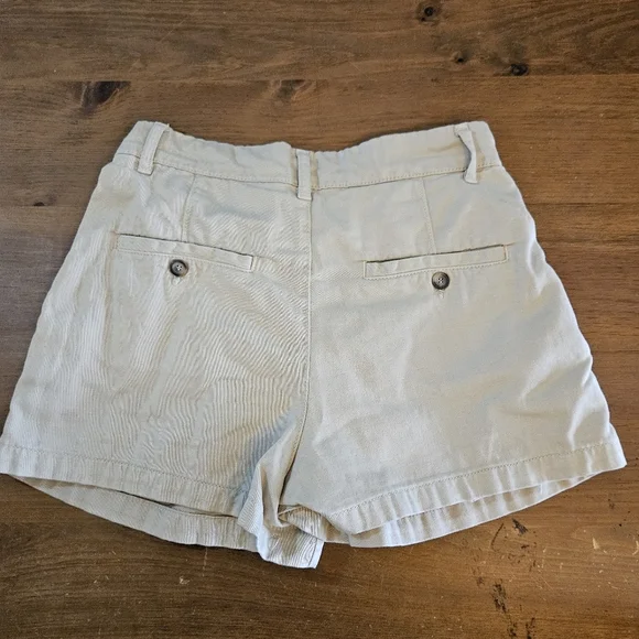 Free People Billie Chino Shorts Pleated Khaki Size 0 - Picture 3 of 9